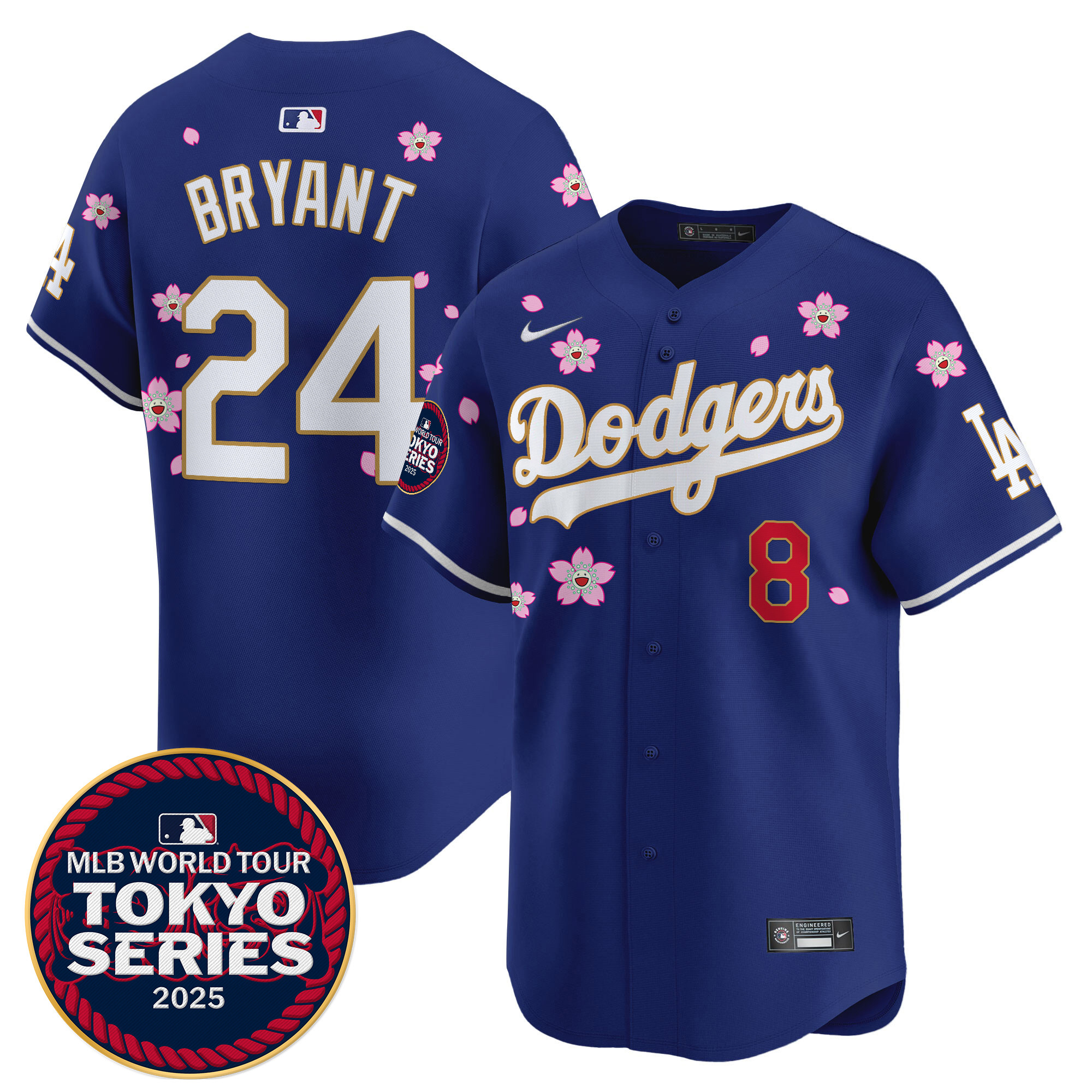 Men Los Angeles Dodgers #24 Bryant Tokyo Series blue Limited Stitched 2025 Jersey